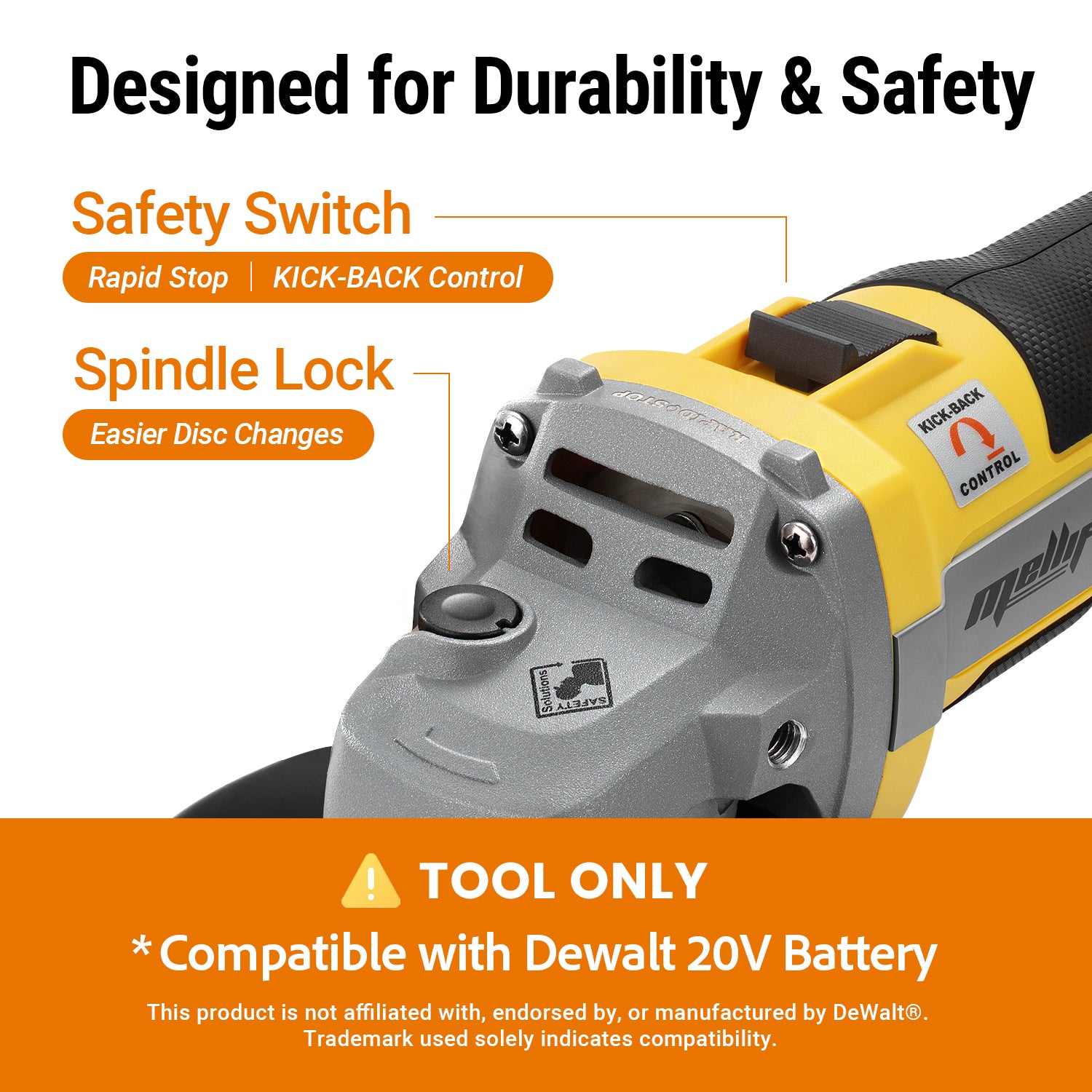Mellif 9600RPM Brushless Angle Grinder