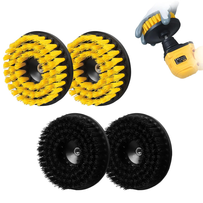 4 Packs Replacement Brush Heads for Mellif Spin Scrubber, 2-Pack 4.5’’ & 2-Pack 5.6’’ Hard Bristle Brush, Multi-Surface Cleaning, Easy Installation Mellif Tools
