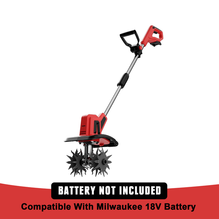 Mellif Cordless Tiller Cultivator,Compatible with Milwaukee 18V Battery(Tool Only)