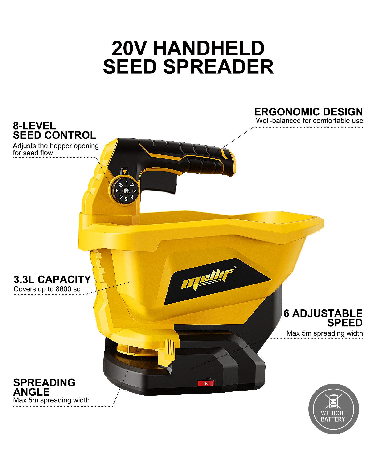 Mellif 20V 3.3L Seed Spreader