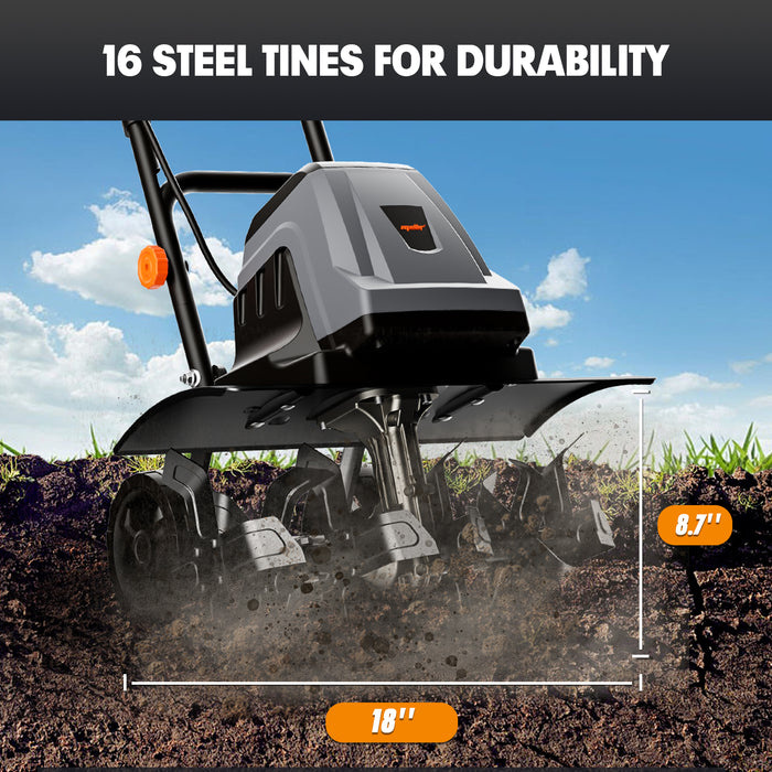 Mellif 18 Inch 15 Amp Electric Tiller Cultivator