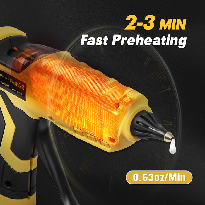 Mellif 100w DC & AC Dual Power Hot Glue Gun,Compatible with DeWalt 20V Max Battery