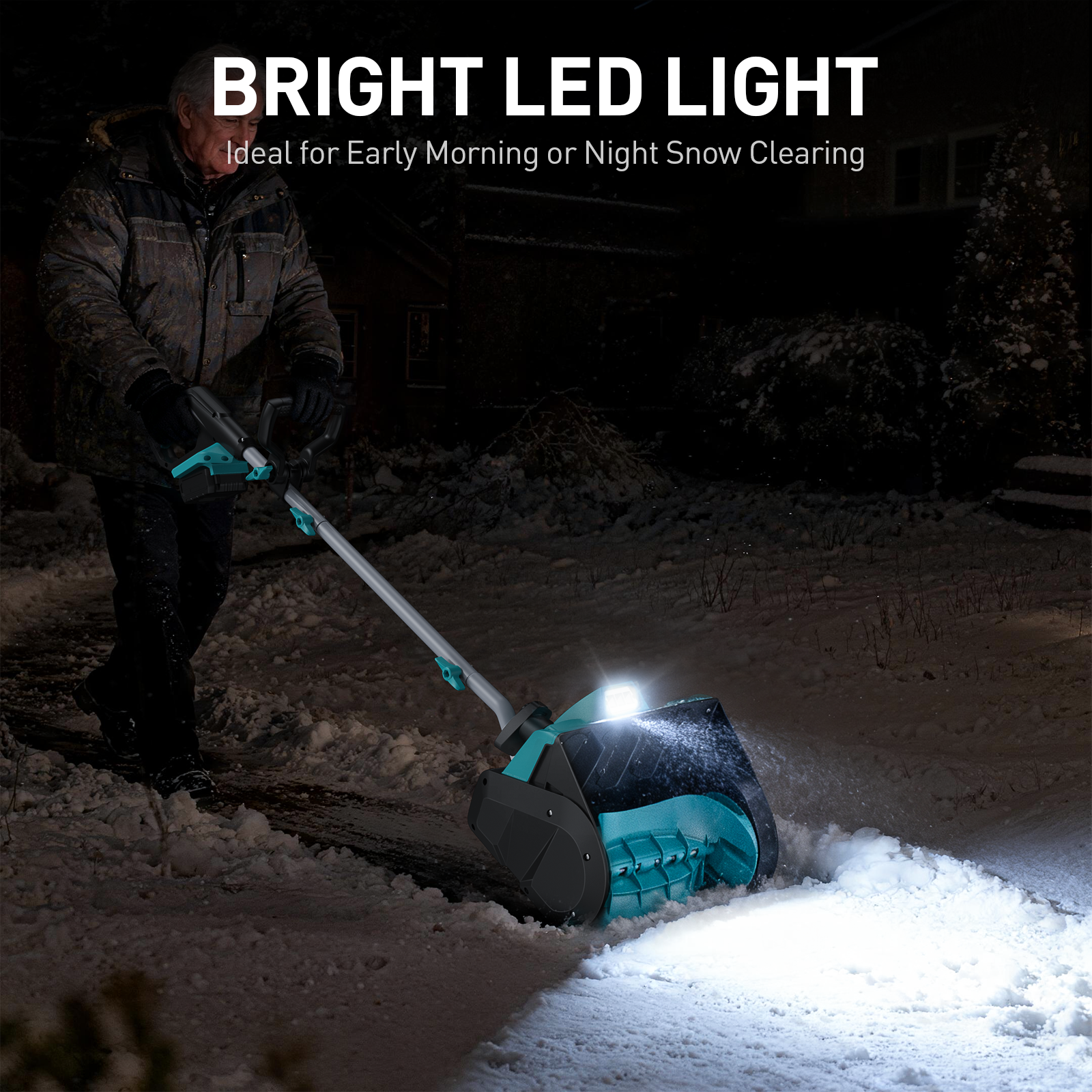 QESOO 12" Cordless 18V Snow Shovel