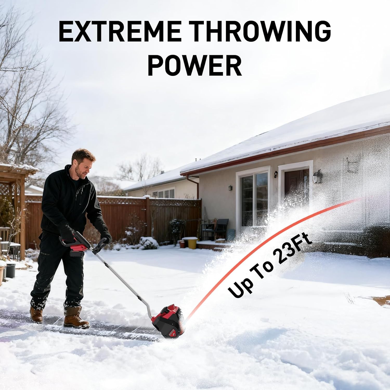 QESOO 12" Cordless 18V Snow Shovel