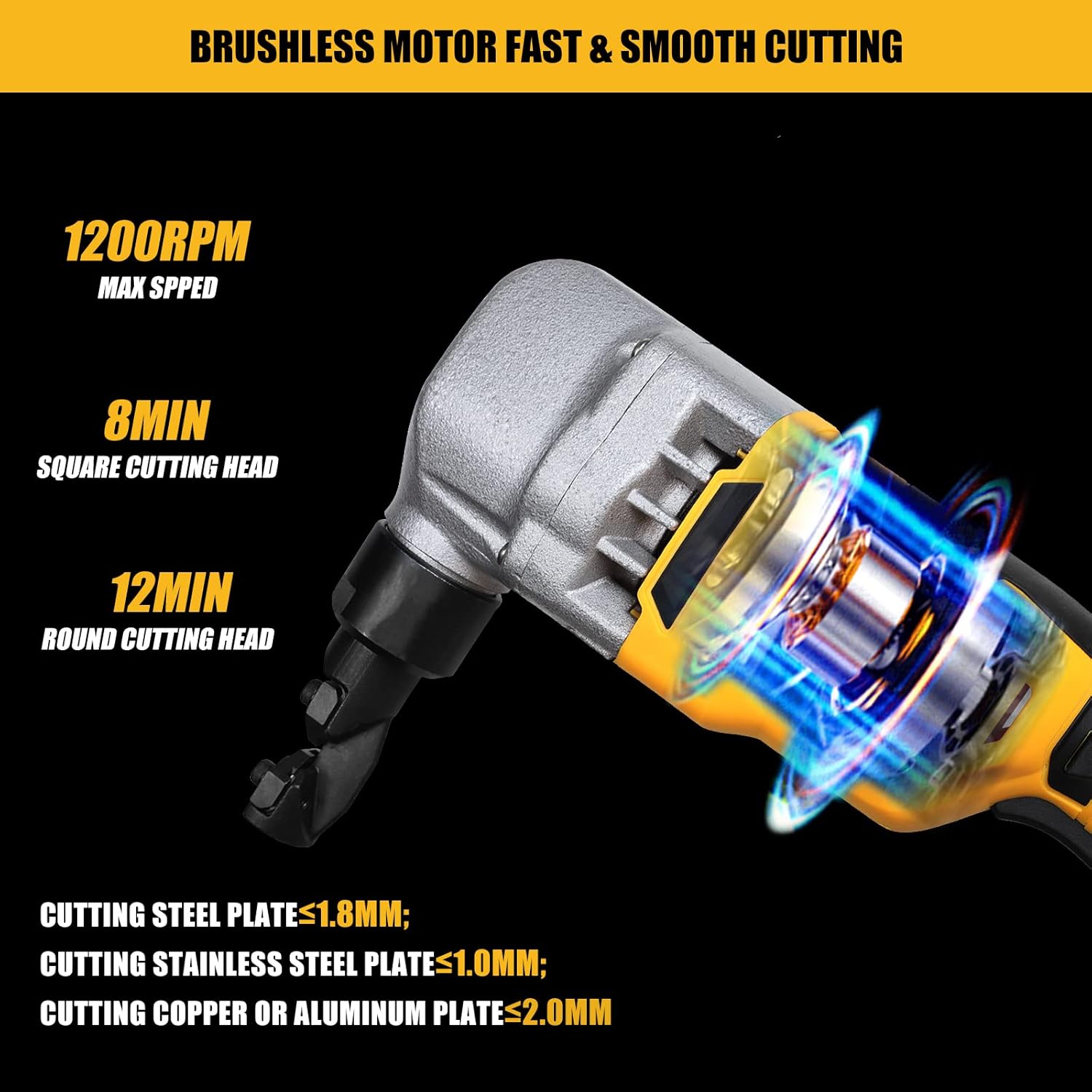 Mellif 18 Gauge Sheet Metal Cutter,Nibbler,Compatible With Dewalt Battery