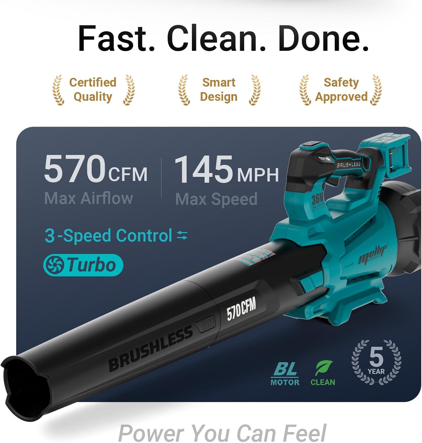 Mellif MFLBPRO02 36V Cordless Snow Blower/Leaf Blower