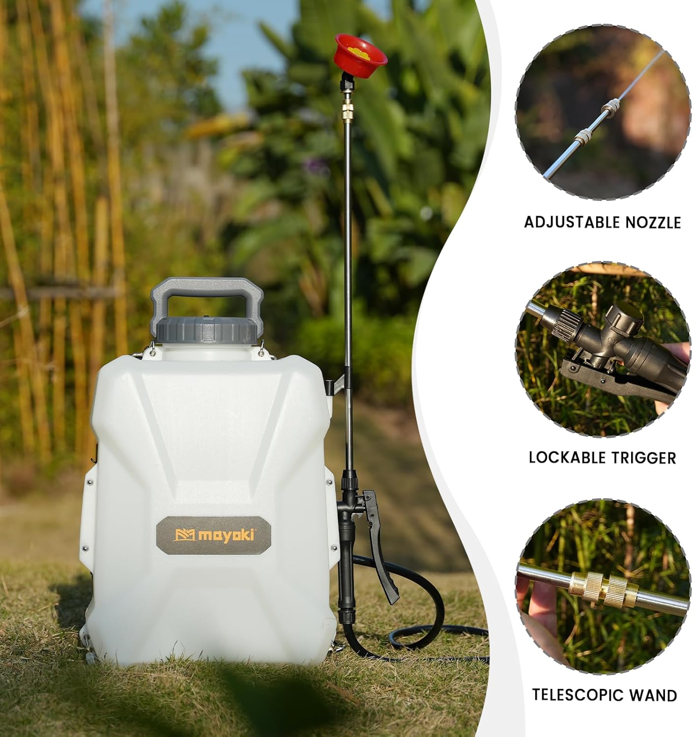 Mayoki 3.17 Gallon Backpack Sprayer,Compatible With Dewalt 20V Battery