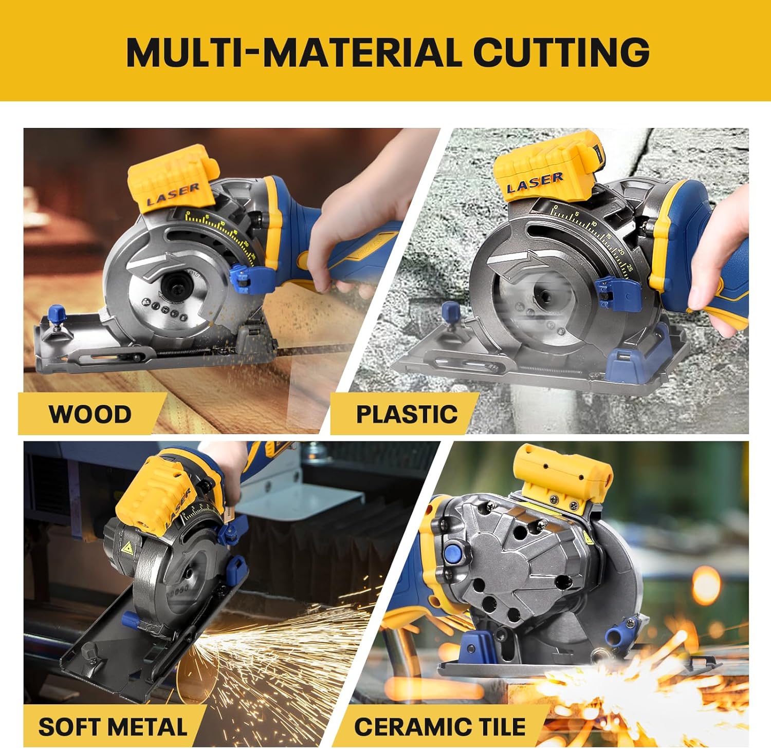 Mellif 3200RPM Brushless Mini Circular Saw