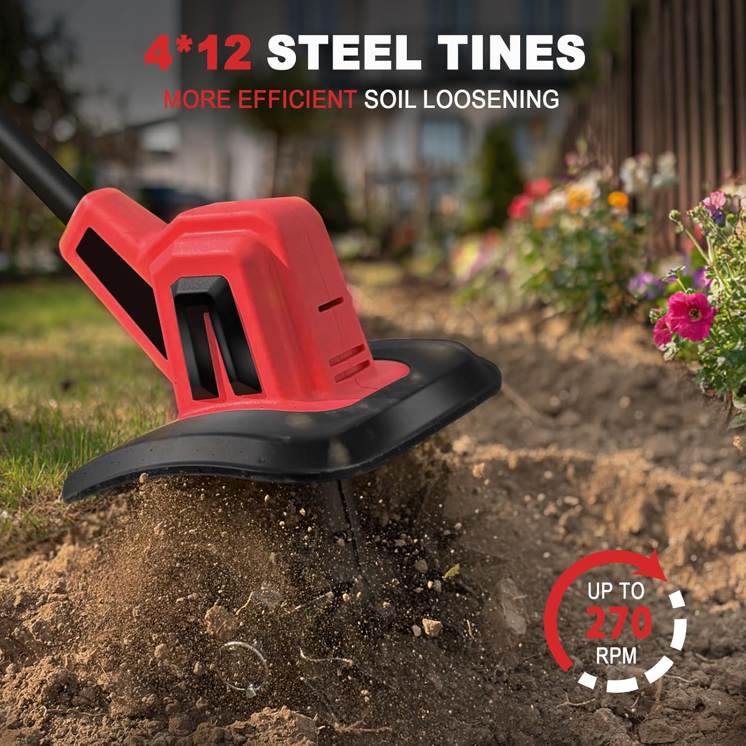 Mellif 270 RPM Garden Tiller