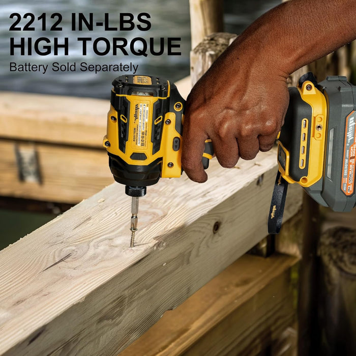 Mellif 2212 in-lbs 1/4" Torque Impact Driver,DeWalt Compatible(Tool Only)