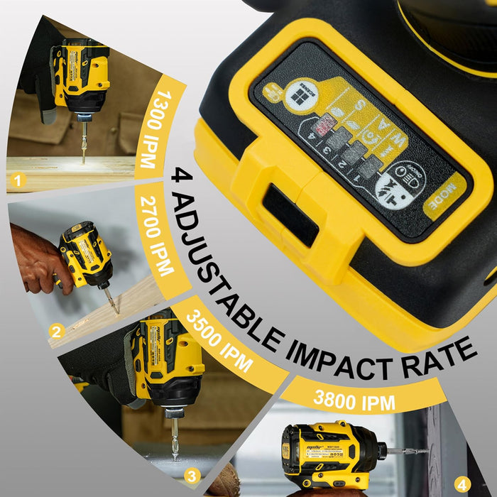 Mellif 2212 in-lbs 1/4" Torque Impact Driver,DeWalt Compatible(Tool Only)