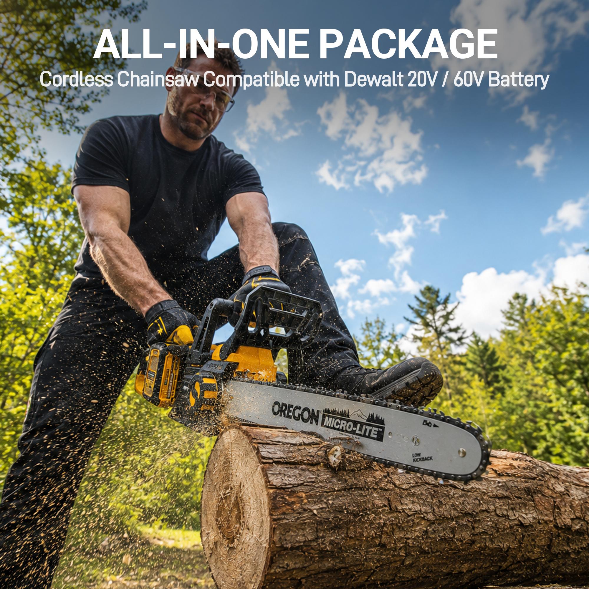 Mellif 40V 16 Inch Chainsaw,Compatible With DeWalt Battery