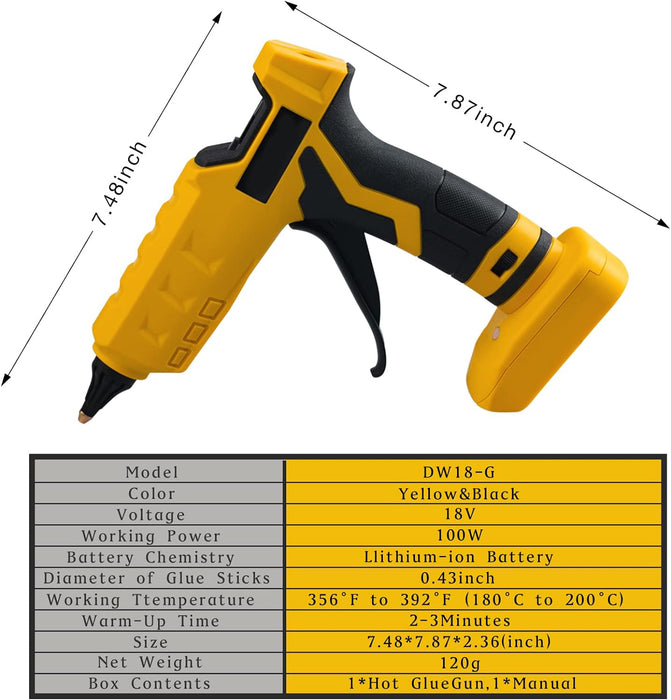 Mellif Cordless Hot Glue Gun, Dewalt Compatible(Tool Only)