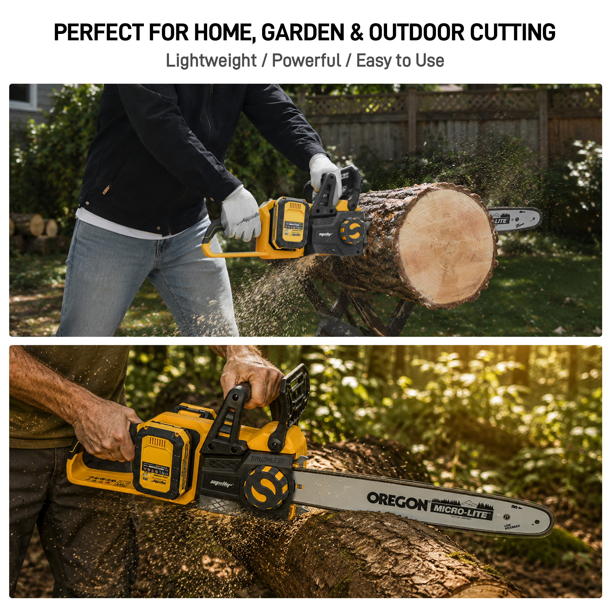 Mellif 40V 16 Inch Chainsaw,Compatible With DeWalt Battery