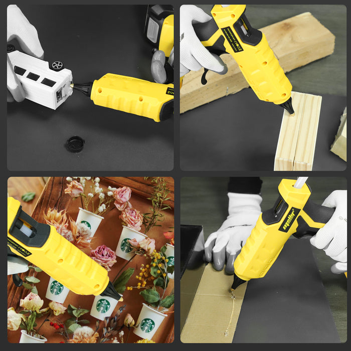 Mellif 100w DC & AC Dual Power Hot Glue Gun,Compatible with DeWalt 20V Max Battery