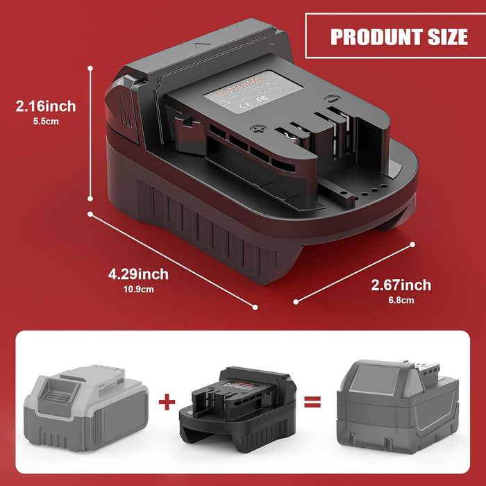 Battery Adapter for DeWalt to Milwaukee Tools