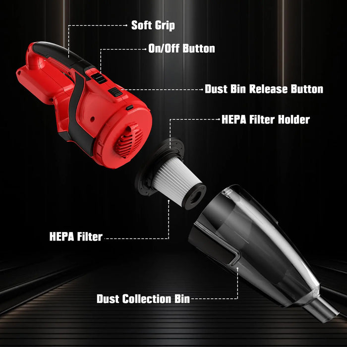 Maxmore Cordless Handheld Vacuum Cleaner Compatible with Milwaukee 18V Battery (Battery NOT Included) Mellif Tools