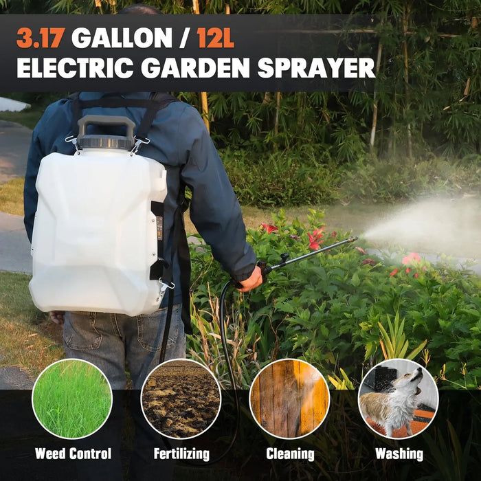 Mellif 3.17 Gallon Battery Powered Backpack Sprayer Compatible with Dewalt 20V Battery Mellif Tools