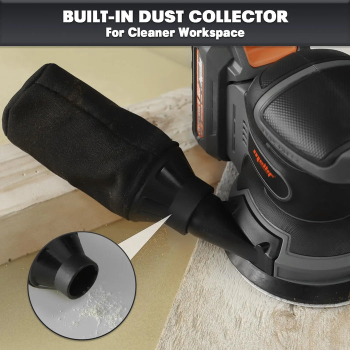 Mellif 5’’ Random Orbit Sander Compatible with DeWalt 20V MAX Battery Mellif Tools