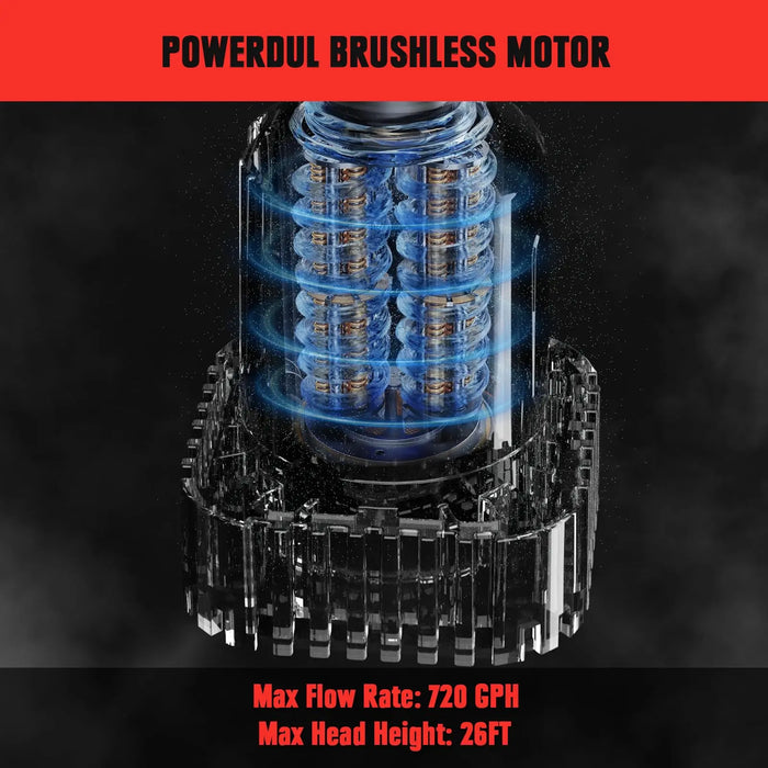 Mellif 720GPH Stick Transfer Pump,Compatible With Milwaukee 18V Battery Mellif Tools