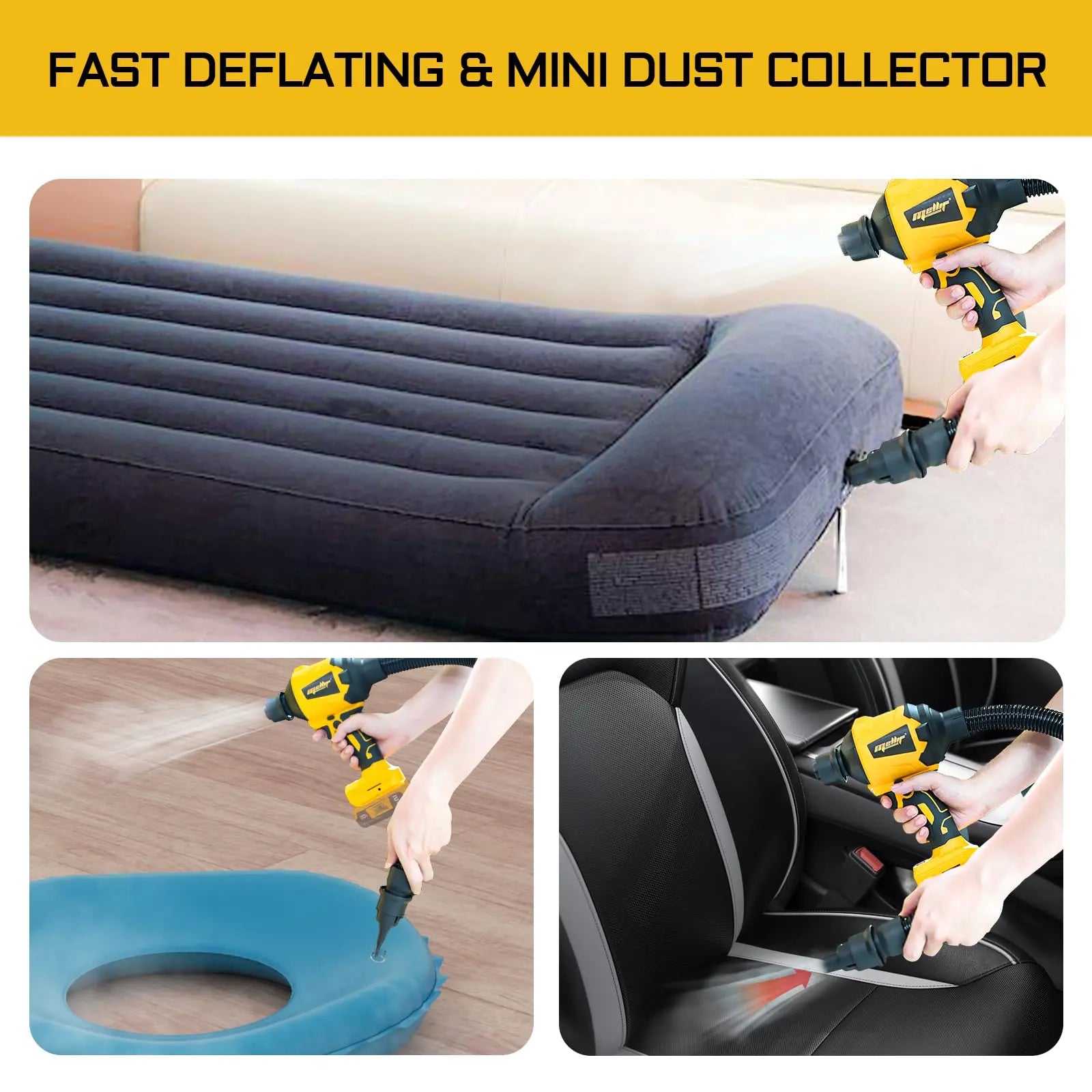 Mellif Battery Powered Air Compressor inflator High Volume Compressed Duster Pump Blower