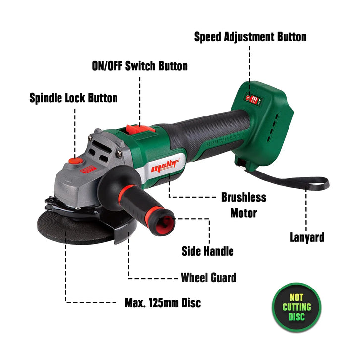 Mellif for Makita 18V Battery Angle Grinder Cordless