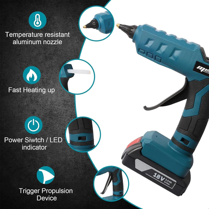 Mellif Battery Hot Glue Gun for Bosch 18 V Battery
