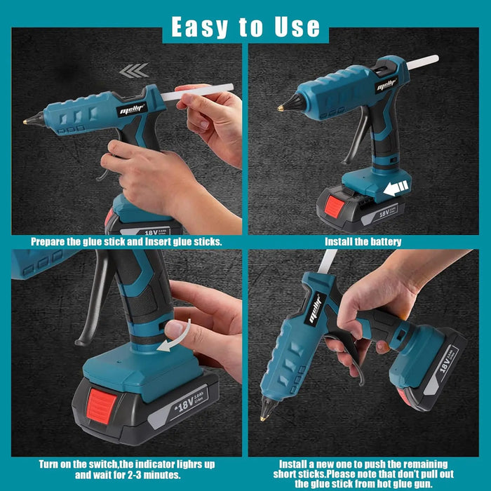 Mellif Battery Hot Glue Gun for Bosch 18 V Battery