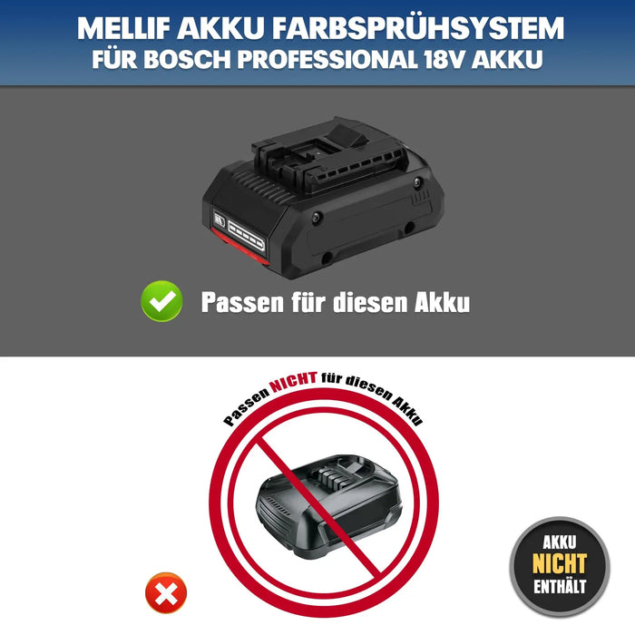 Mellif Battery Paint Spray System for Bosch Professional 18 V Battery Mellif Tools