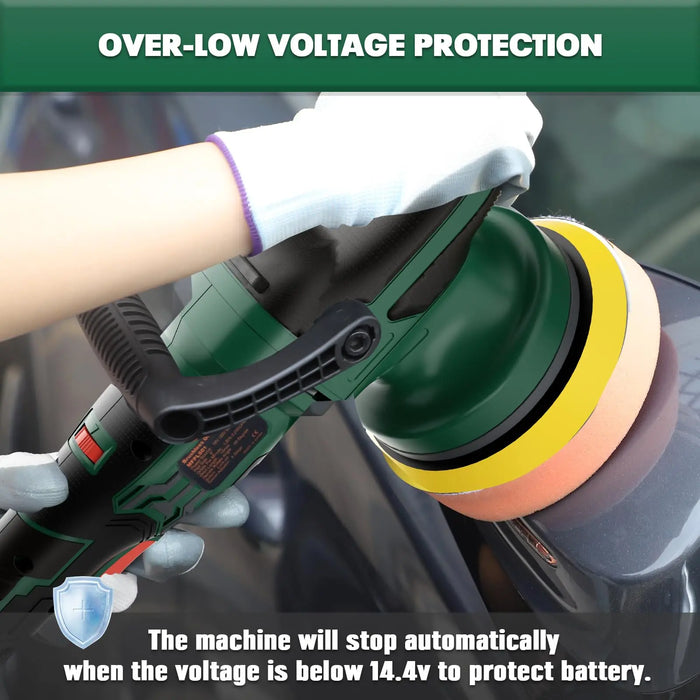 Mellif Car Polishing Machine, Battery Eccentric Polisher with Dual Action Compatible with Makita Mellif Tools