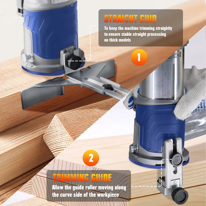 Mellif Compact Router Cordless, Brushless Palm Router Compatible with DEWALT 20V MAX Battery Mellif Tools