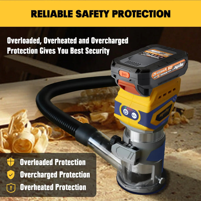Mellif Compact Router Cordless, Brushless Palm Router Compatible with DEWALT 20V MAX Battery Mellif Tools