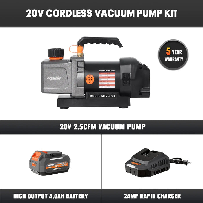 Mellif Cordless 2.5CFM Vacuum Pump Kit Compatible with Dewalt 20V Max Battery Mellif Tools