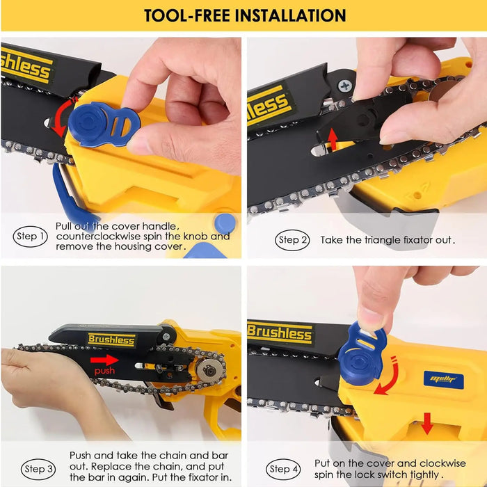 Mellif Cordless Chainsaw Compatible with Dewalt 20V MAX Battery 6 Inch Mellif Tools