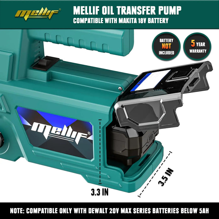 Mellif Cordless Diesel Transfer Pump fuel transfer pump Compatible with Makita 18V Battery Mellif Tools