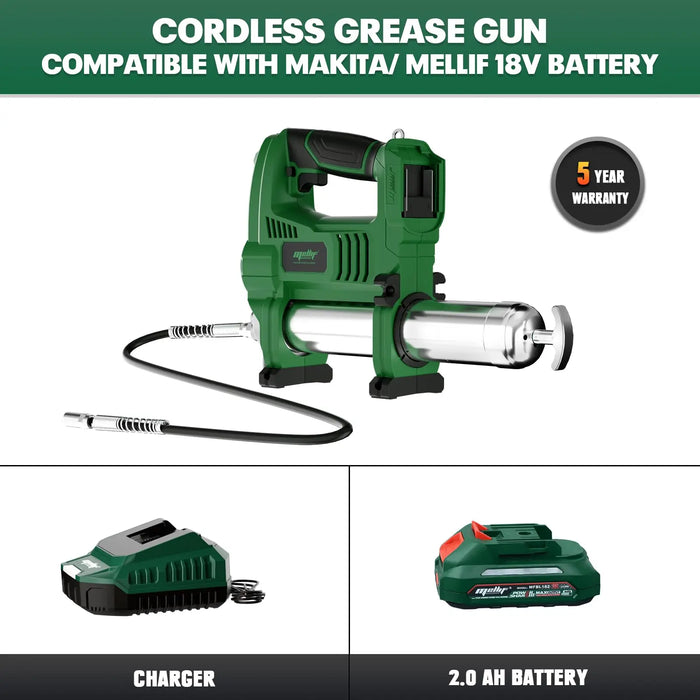 Mellif Cordless Grease Gun Kit Compatible with Makita 18V Battery Mellif Tools