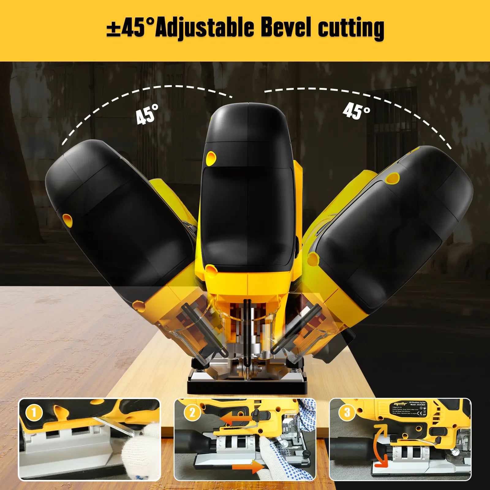 Mellif Cordless Jig Saw Compatible with Dewalt 20V MAX Battery Mellif Tools