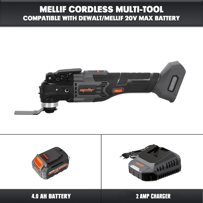 Mellif Cordless Multitool Compatible with Dewalt 18V Batteries Mellif Tools