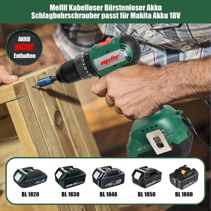 Mellif Cordless Screwdriver Compatible with Makita Battery 18 V Mellif Tools