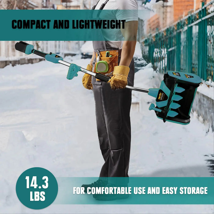 Mellif for Makita Cordless Snow Shovel 18V *2 Battery, Brushless Electric Power Snow Thrower, Handheld Snow Blower with 13.2" in