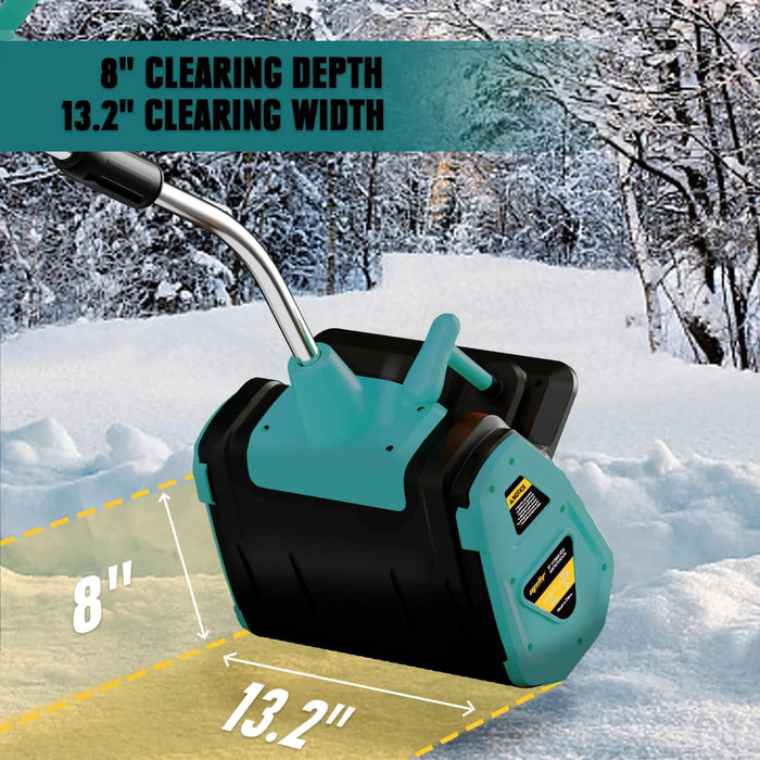 Mellif for Makita Cordless Snow Shovel 18V *2 Battery, Brushless Electric Power Snow Thrower, Handheld Snow Blower with 13.2" in