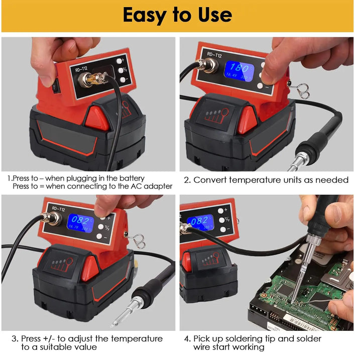 Mellif  Cordless Soldering Iron Station,Compatible With Milwaukee 18V Battery Mellif Tools