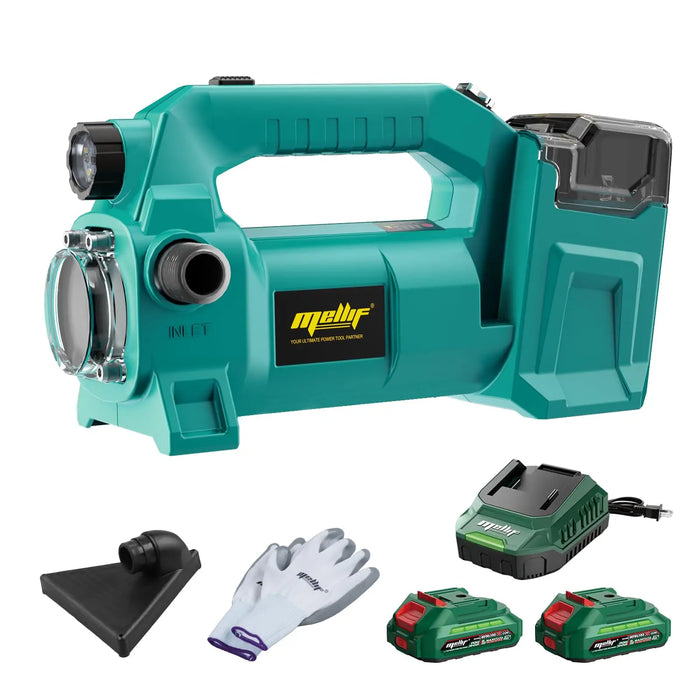 Mellif Cordless Water Pump compatible with Makita 18V Battery, 500GPH Brushless Transfer Pump Self Priming Pump with 2 * 2.0Ah Mellif Battery, 1*Charger Mellif Tools