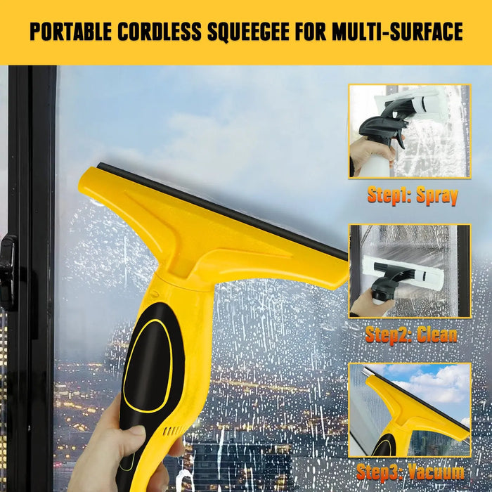 Mellif Cordless Window Vacuum, 3 in 1 Rechargeable Window Squeegee Cleaner