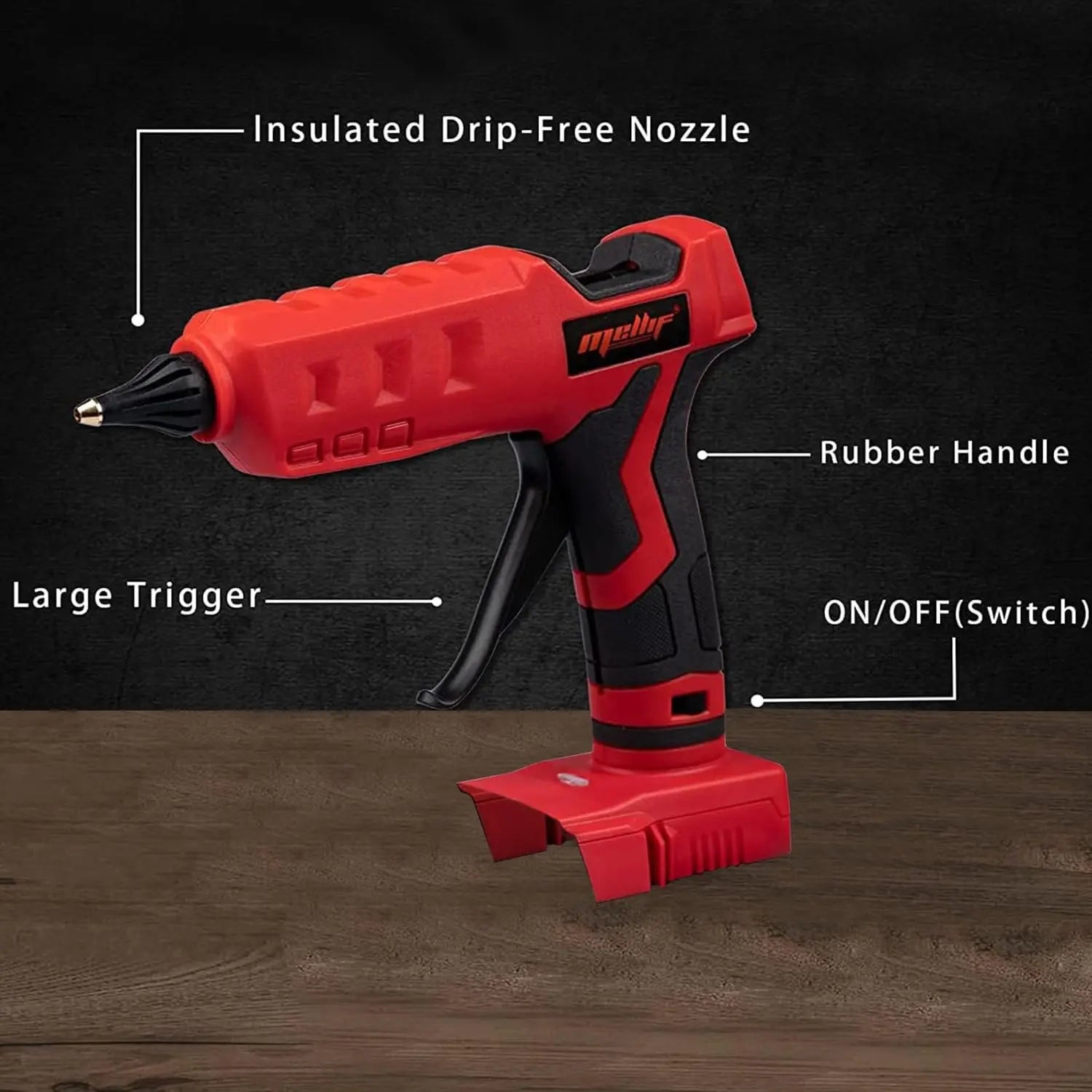 Mellif Hot Glue Gun Cordless Compatible with Milwaukee 18V Battery (Battery NOT Included) Mellif Tools