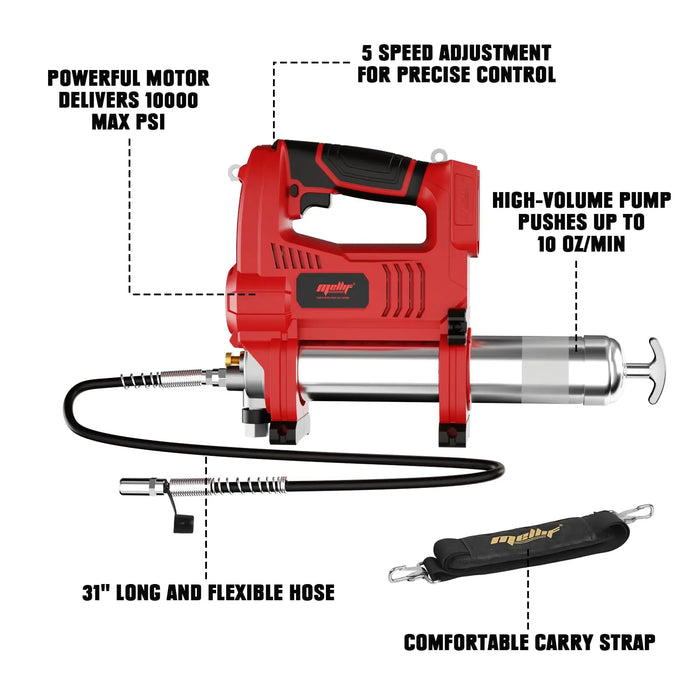 Mellif Power Grease Gun Compatible with Milwaukee 18V Battery Mellif Tools