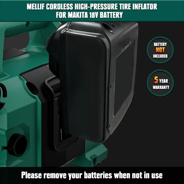 Mellif Tire Inflator Air Compressor For Makita 18V Battery Mellif Tools