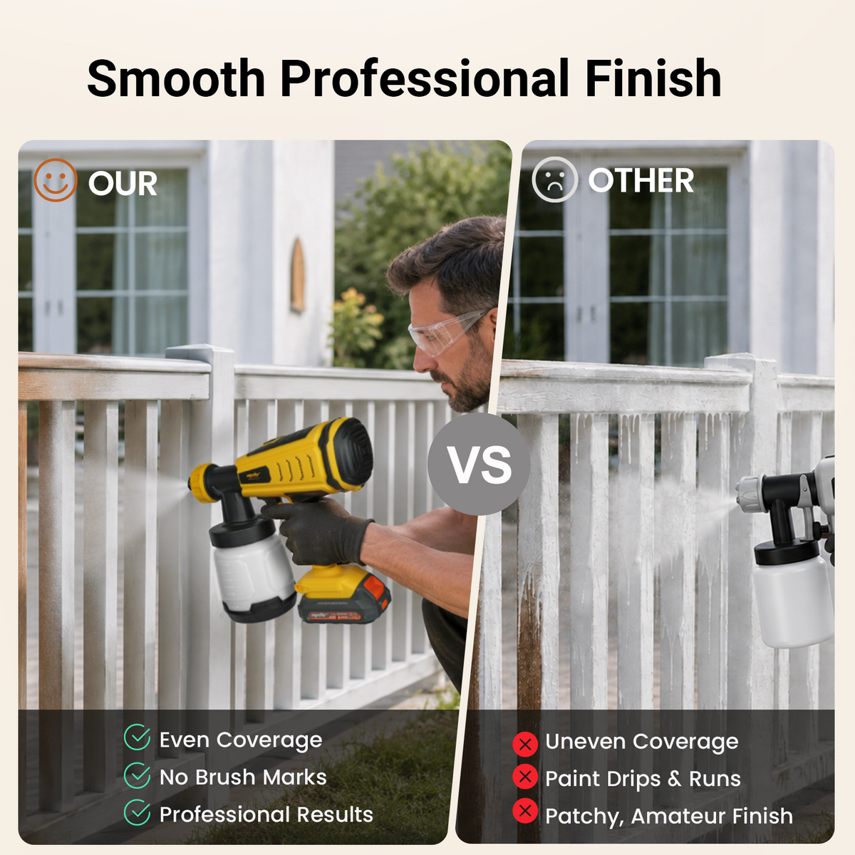 Mellif Bürstenloses kabelloses Farbsprühgerät HVLP Brushless Spritzpistole für DeWalt 20V MAX