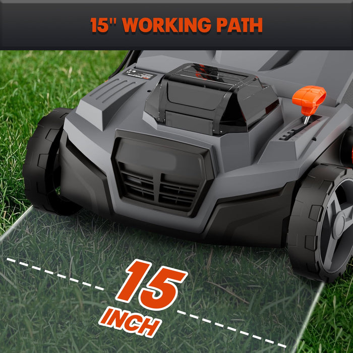 Mellif Cordless 15IN 2-in-1 Scarifier & Dethatcher Compatible With Dewalt 20v Battery (Battery Not Included)