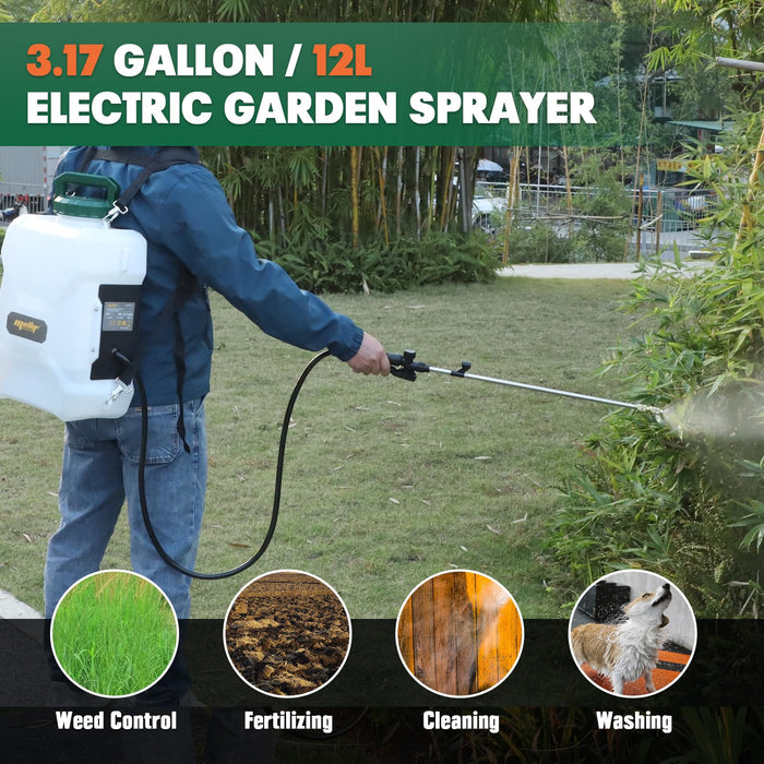 Mellif 3 Gallon/12L Backpack Sprayer, Compatible With Makita 18V Battery